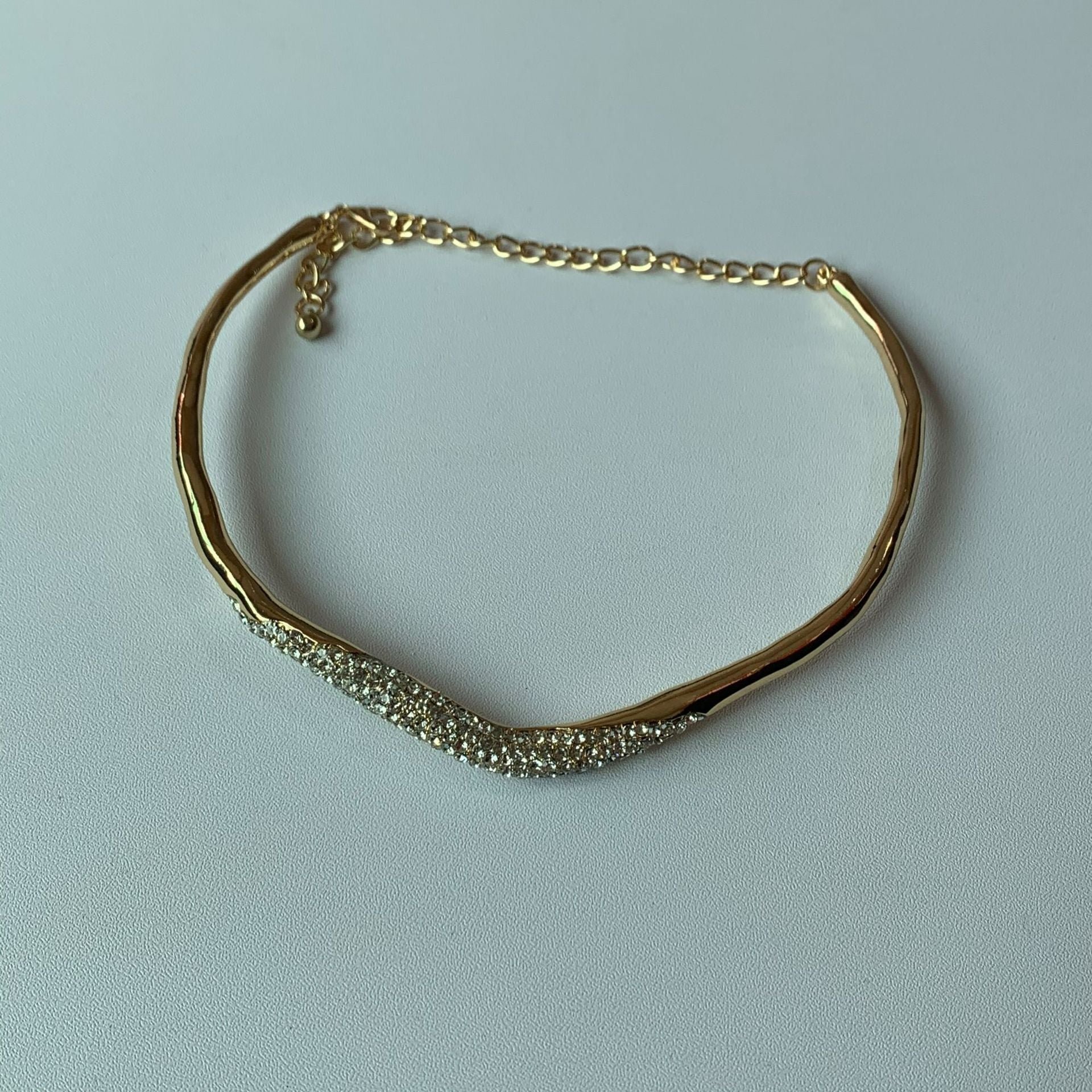 Minimal Metal Irregular Lava Rhinestone NeckLace image 3