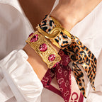Stainless Steel Hollow Fabric Open Bracelet image 3