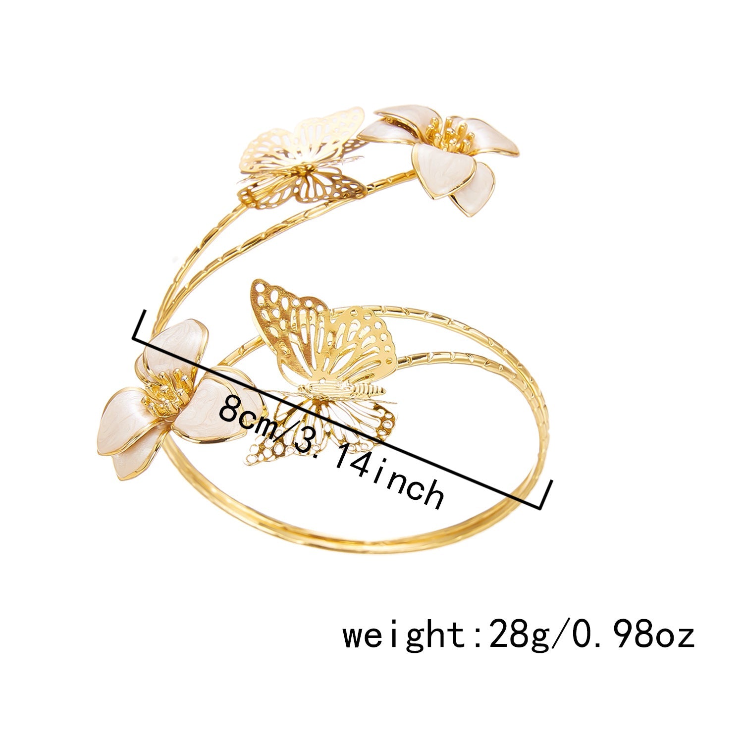 Irregular Cutout Butterfly Floral Bracelet image 8