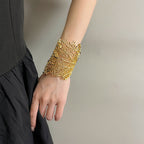 Textured Coral Hollow Open Bracelet image 1