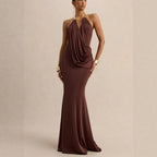 Ruffle Cowl Neck Bodycon Maxi Dress image 6