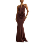 Ruffle Cowl Neck Bodycon Maxi Dress image 5