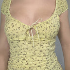 Vintage Floral Mesh Sexy Blouse image 2