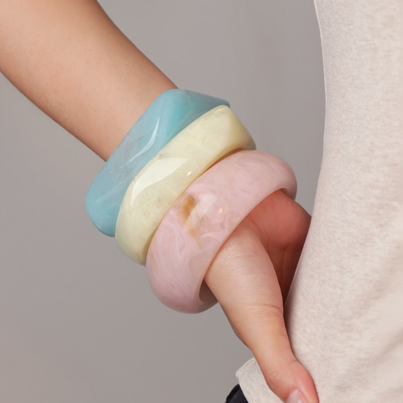 Irregular Geometric Round Acrylic Bracelet image 14