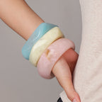 Irregular Geometric Round Acrylic Bracelet image 14