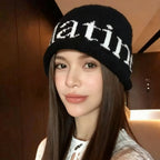 Stylish Letter Warm Slouchy Knitted Hat image 5