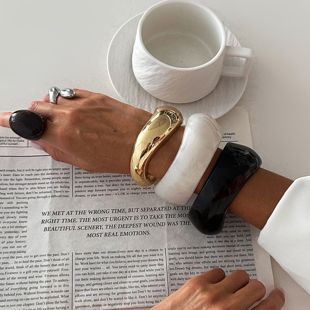 Tie Dye Acrylic Wide Curved Vintage Bracelet image 2