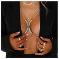 Sexy Minimalist Full Rhinestone Gem Chest Body Chain image 1