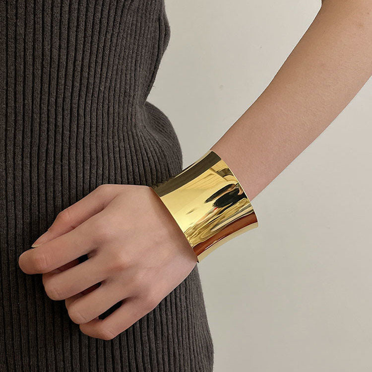 Vintage Minimalist Wide Crisscross Open Bracelet image 2