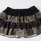 Leopard Print Tiered Lace Bow Mini Skirt image 5