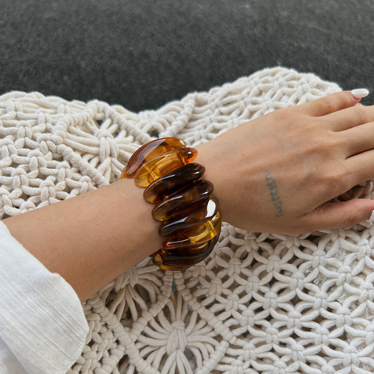 Wide Marble Texture Translucent Bracelet image 5