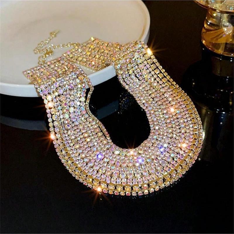 Shiny Multi Row Rhinestone Eco NeckLace image 5