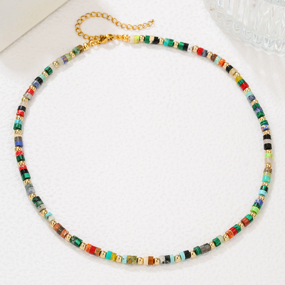 Colorful Natural Gem Beaded NeckLace image 4