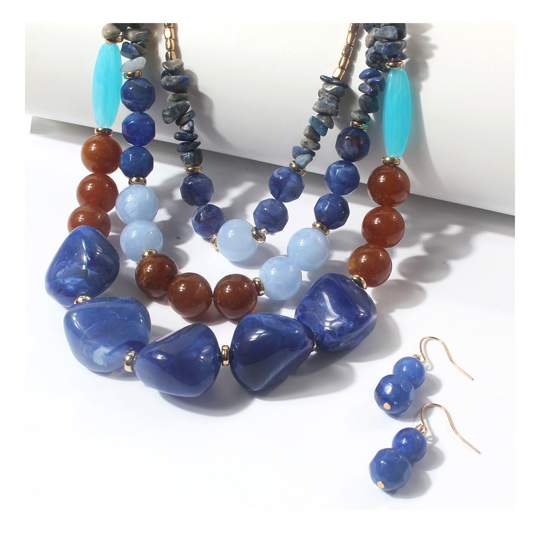 Two Tone Big Beaded Multi Layer NeckLace image 3