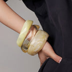 Irregular Geometric Round Acrylic Bracelet image 4