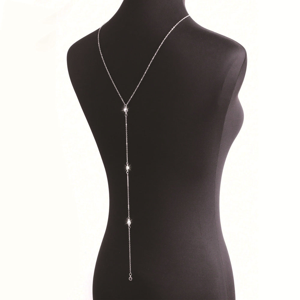 Single Layer Round Rhinestone Back Body Chain image 3