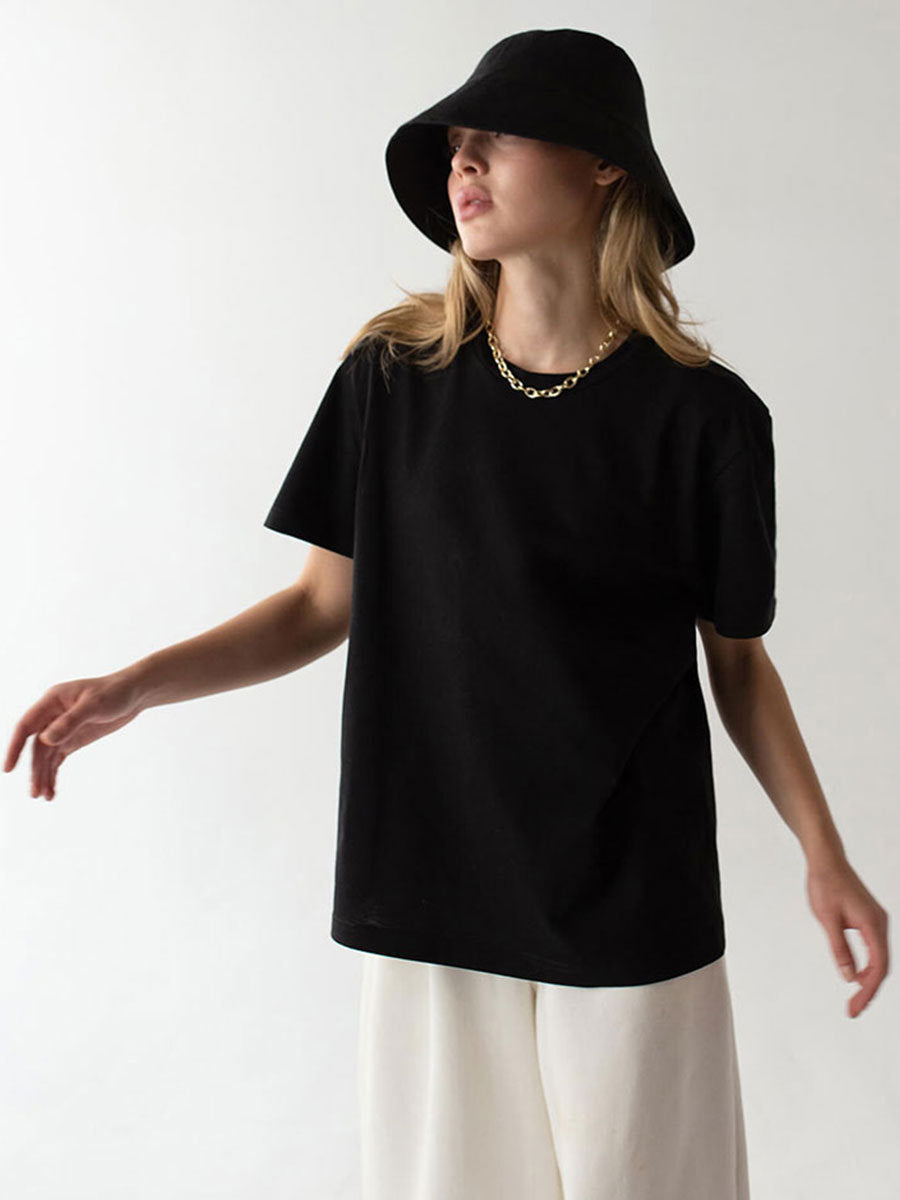 Minimalist Casual Solid Crew Neck T-shirt image 5