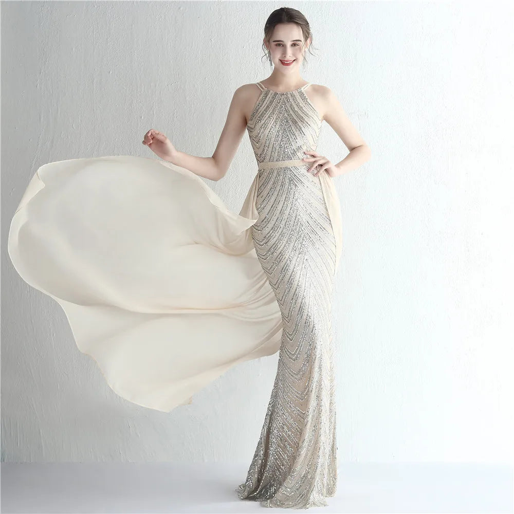 Green Off Shoulder Tassel Sequin Evening Dress Sexy Cross Back Party Dress image 8