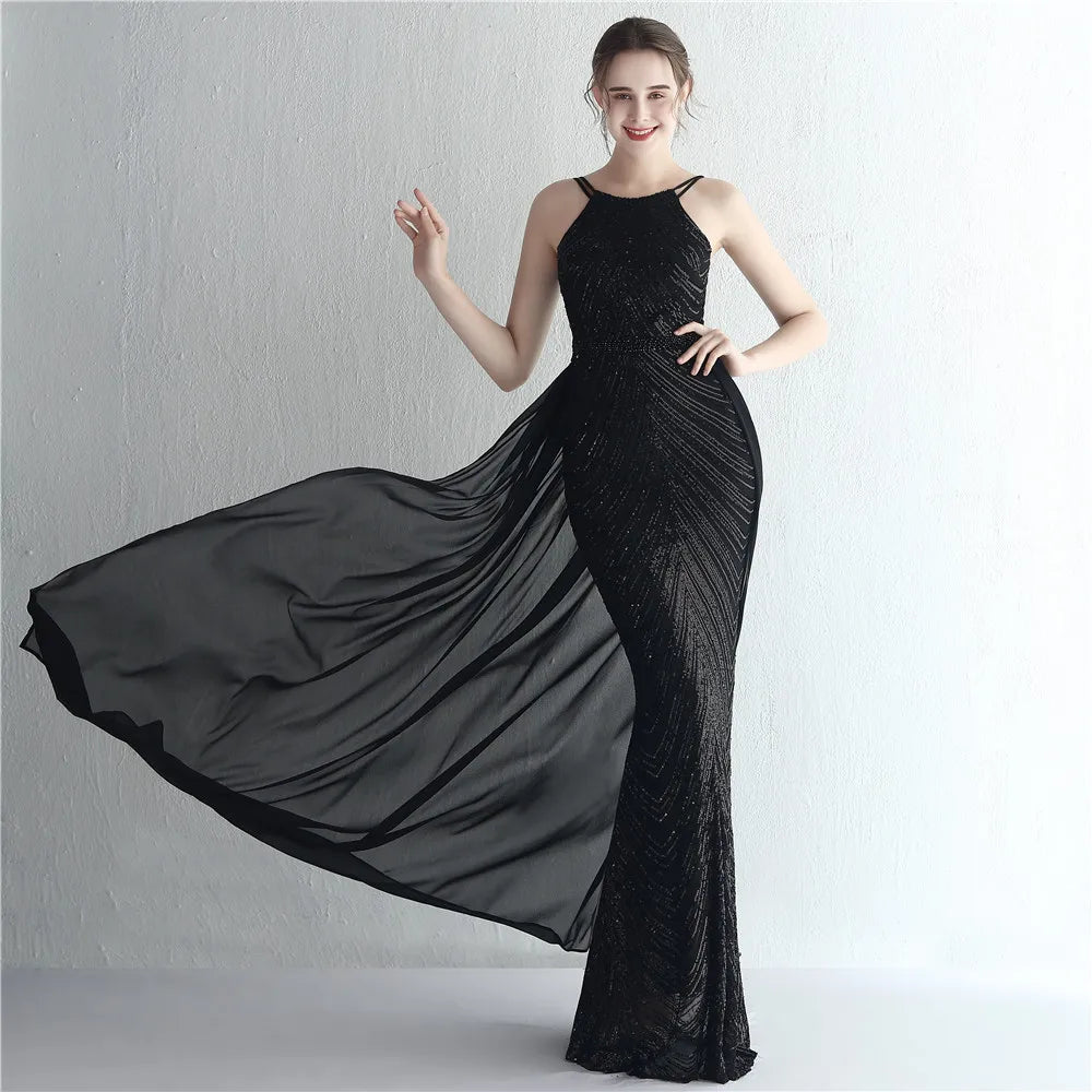 Green Off Shoulder Tassel Sequin Evening Dress Sexy Cross Back Party Dress image 7