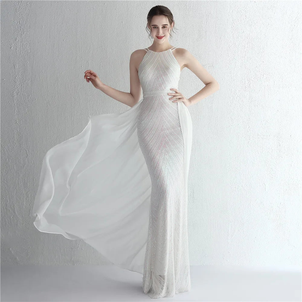 Green Off Shoulder Tassel Sequin Evening Dress Sexy Cross Back Party Dress image 9