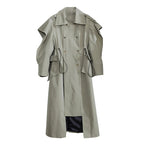 Plus Size Elegant Long Drawstring Waist Double Breasted Luxury Designer Stylish Coat image 7