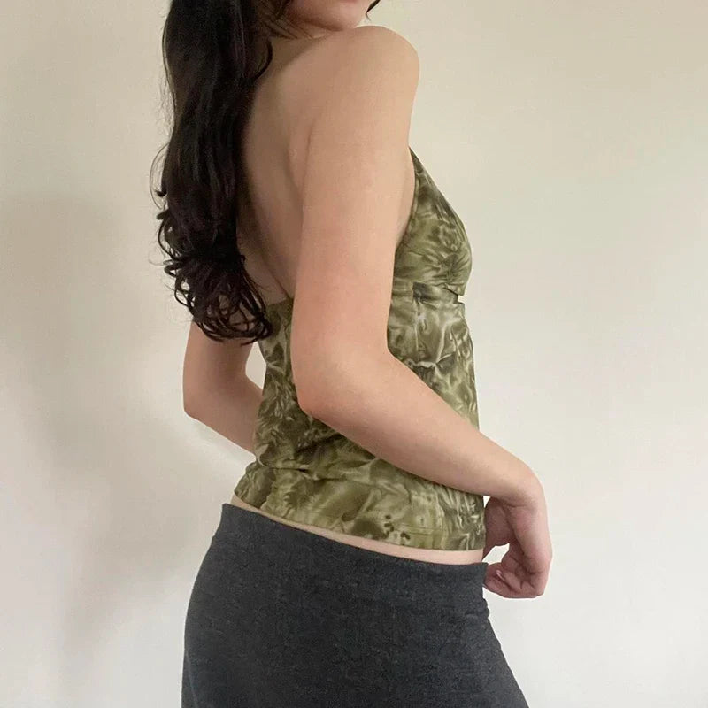 Boho Print Backless Crop Top image 4