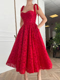 Casual Red Long Vacation Beach Sundress Party Dress image 1