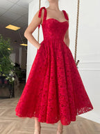 Casual Red Long Vacation Beach Sundress Party Dress image 2