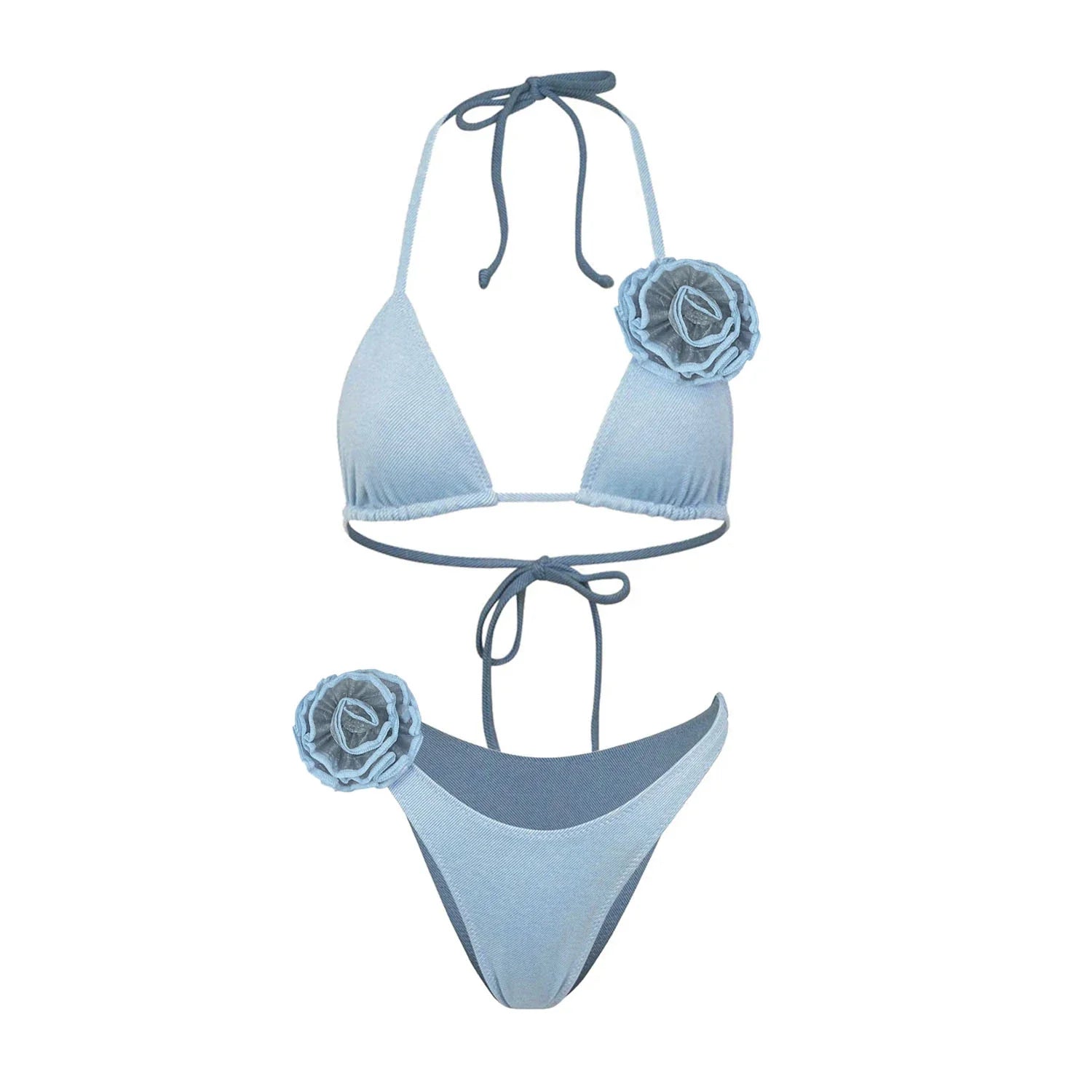 3D Floral Halter Bikini Set image 7