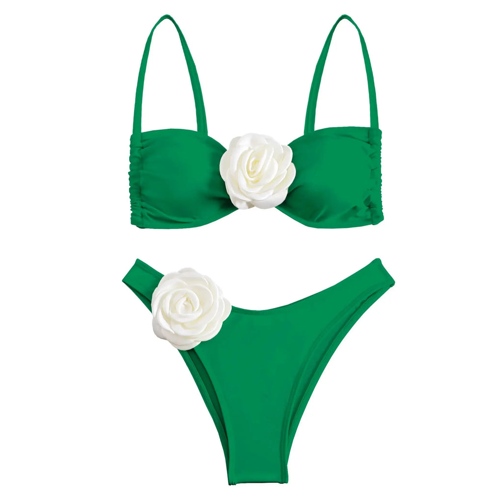 3D Floral Halter Bikini Set image 26