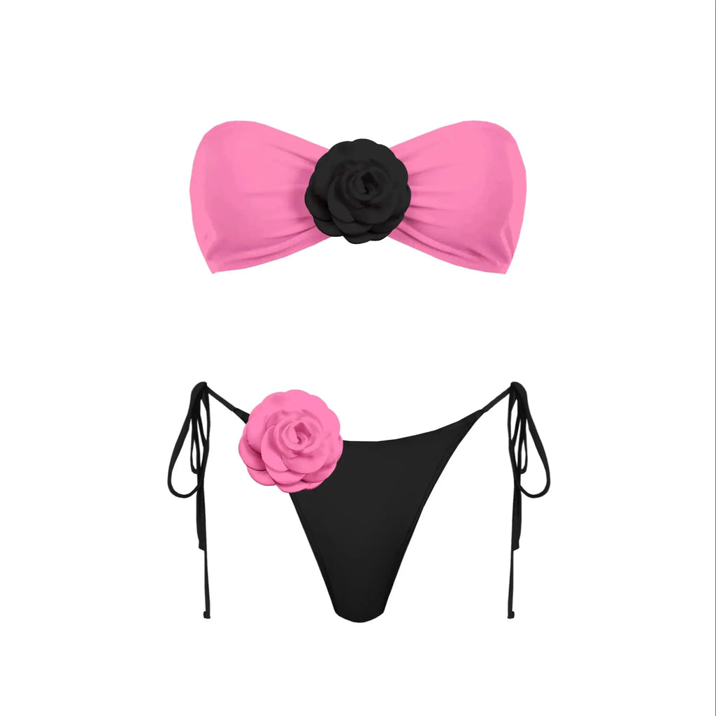 3D Floral Halter Bikini Set image 32