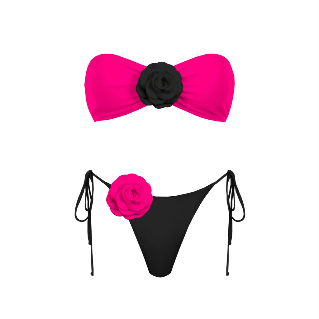 3D Floral Halter Bikini Set image 31