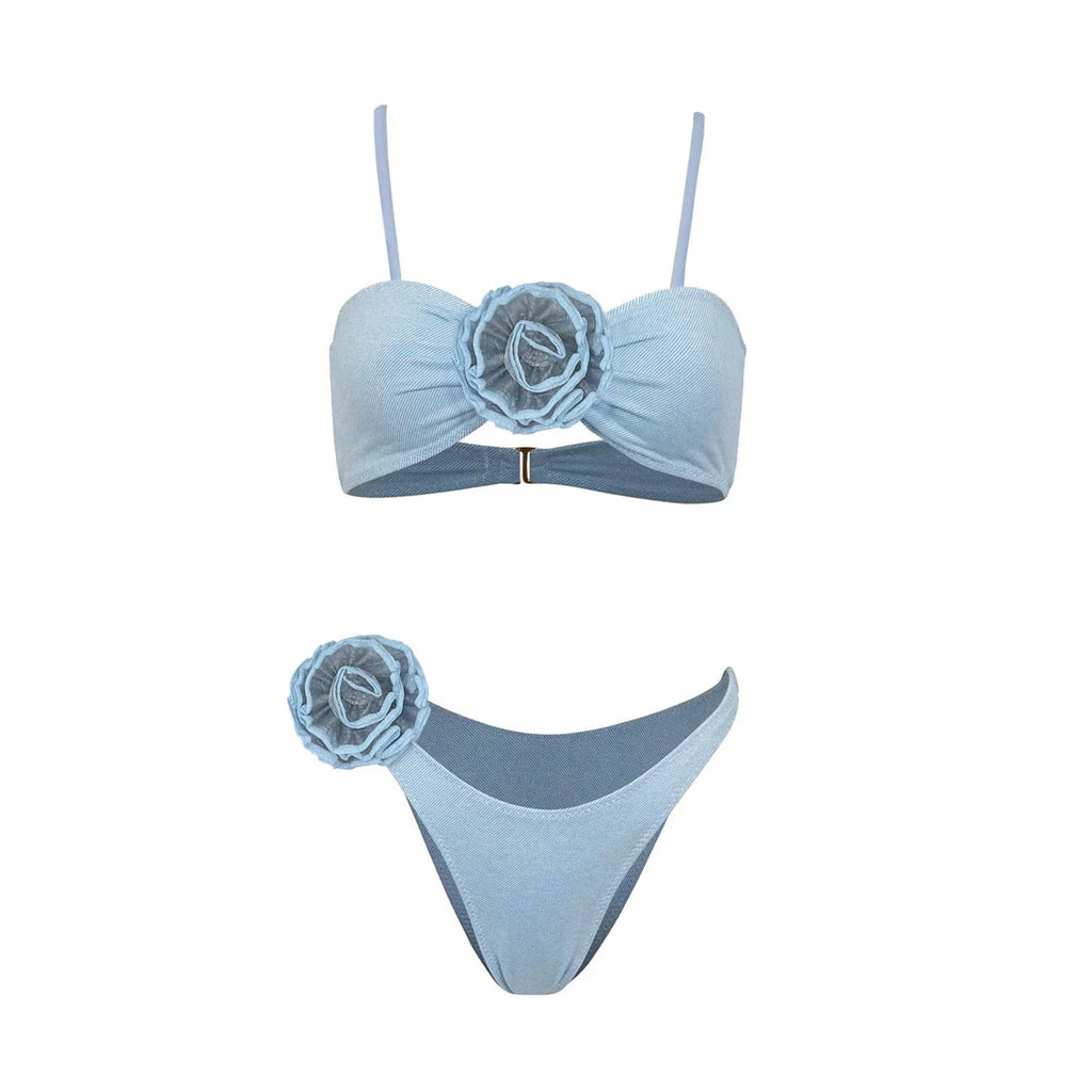 3D Floral Halter Bikini Set image 14