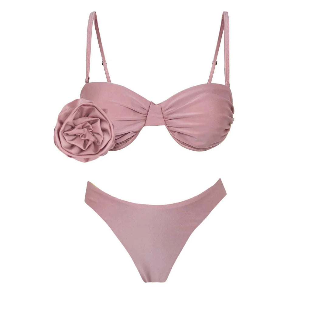 3D Floral Halter Bikini Set image 19