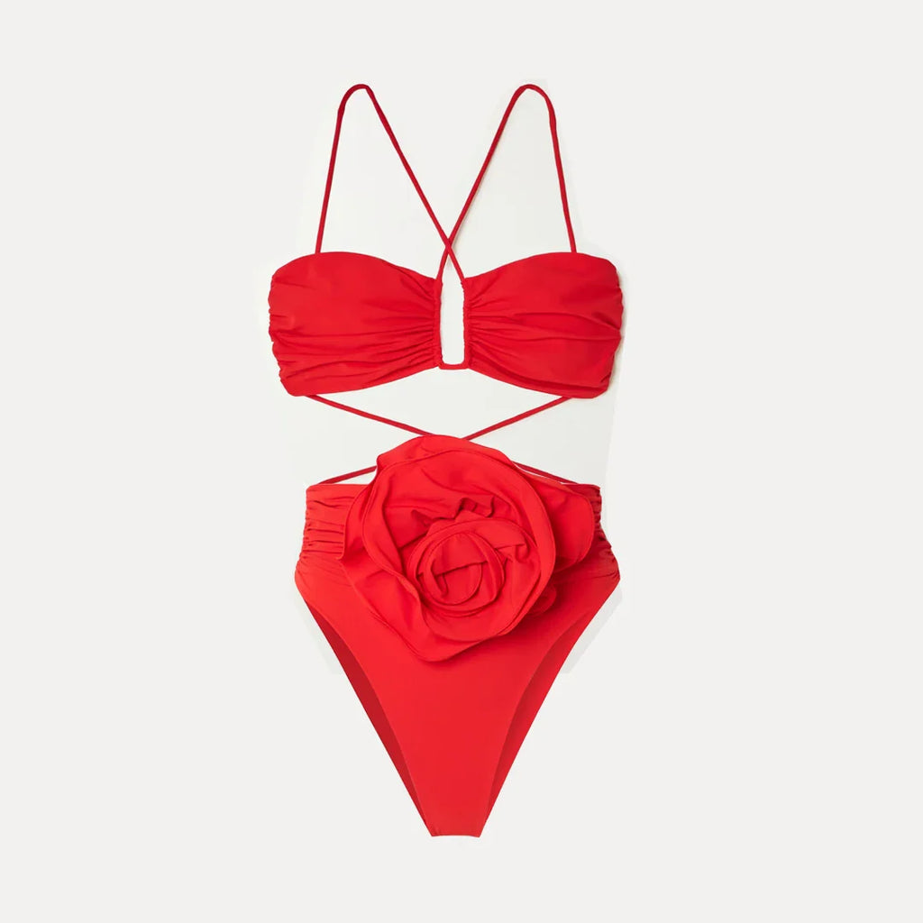 3D Floral Halter Bikini Set image 20