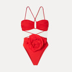 3D Floral Halter Bikini Set image 20