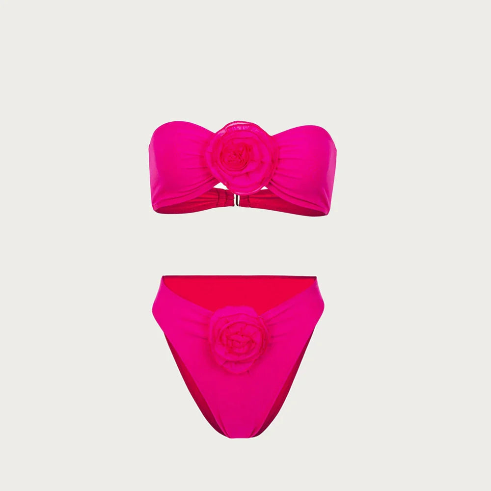 3D Floral Halter Bikini Set image 5