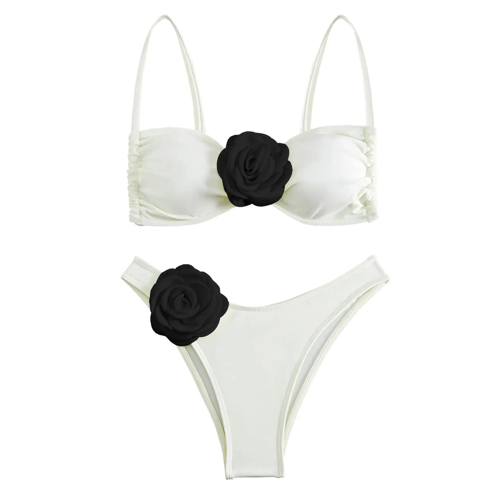 3D Floral Halter Bikini Set image 24