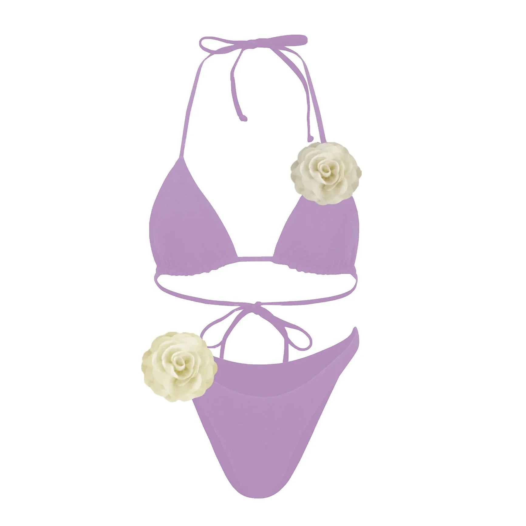 3D Floral Halter Bikini Set image 10