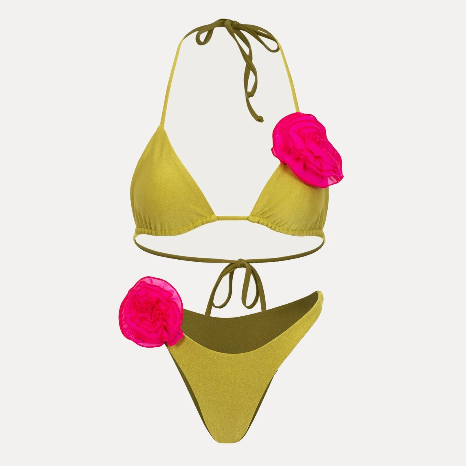 3D Floral Halter Bikini Set image 9