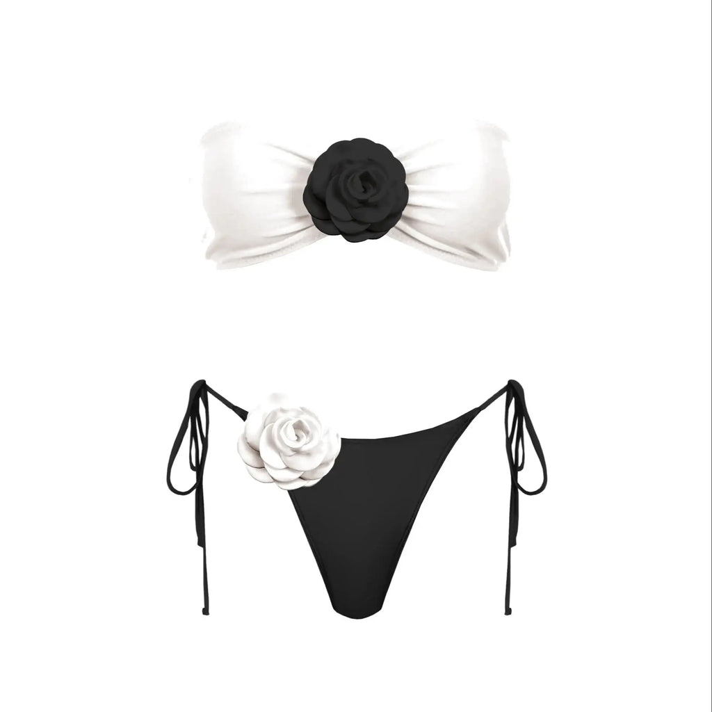 3D Floral Halter Bikini Set image 30
