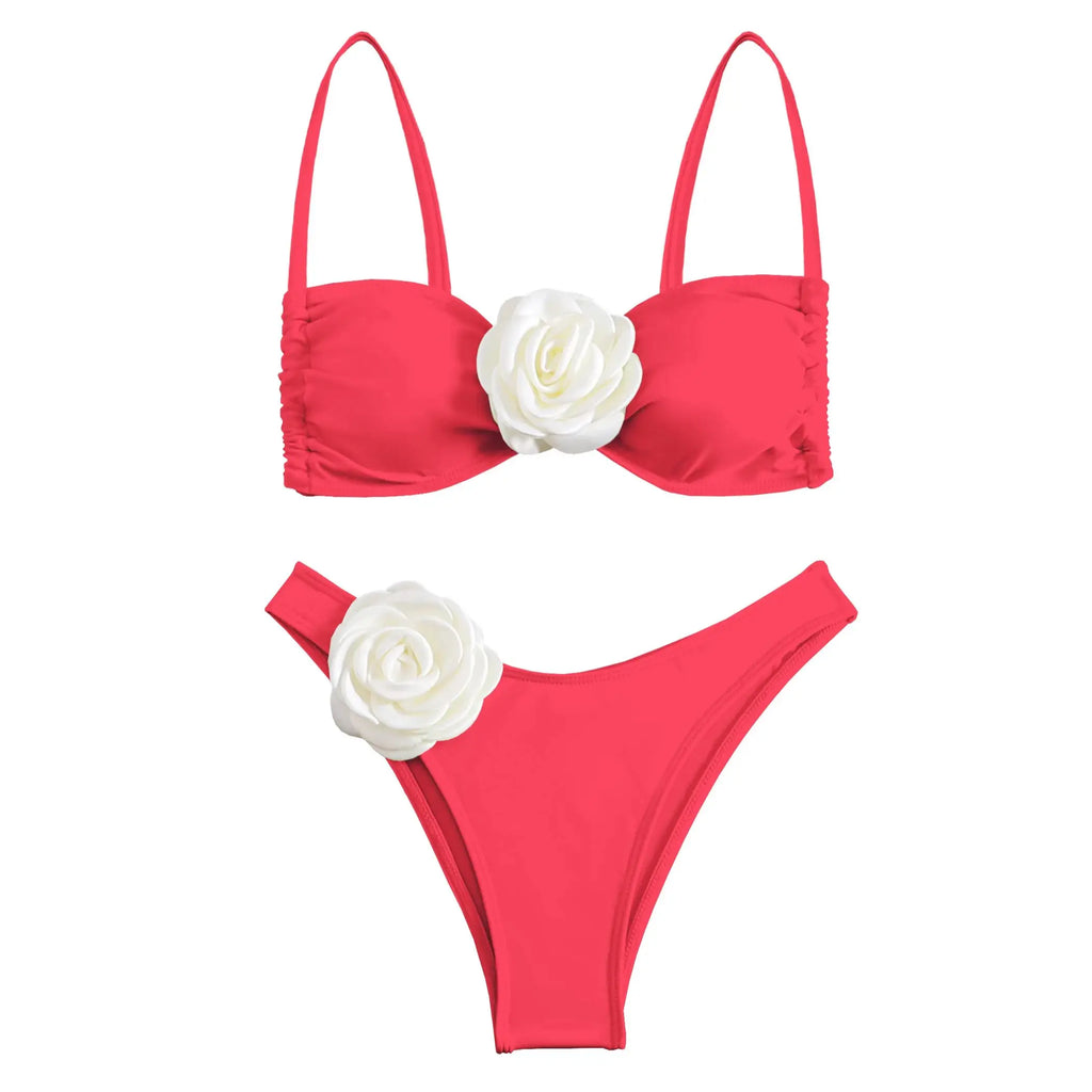 3D Floral Halter Bikini Set image 25