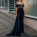 Black Lace Off Shoulder Party Dress image 1
