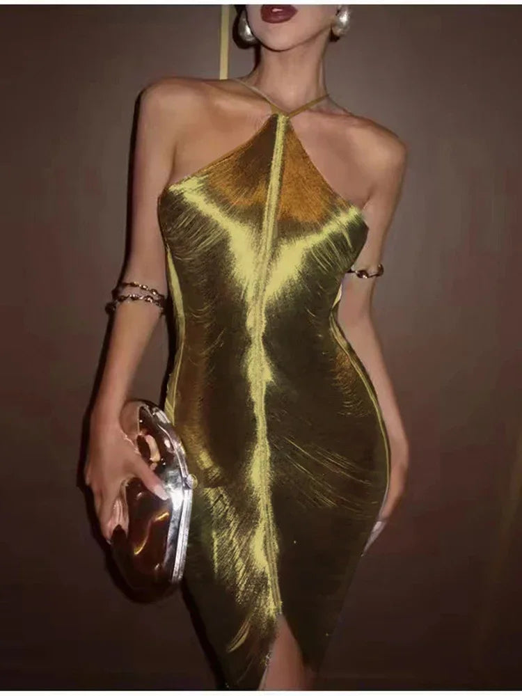 Sexy Backless Hanging Neck Tassel Mini Chic Slim Party Party Dress image 8