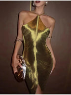 Sexy Backless Hanging Neck Tassel Mini Chic Slim Party Party Dress image 8