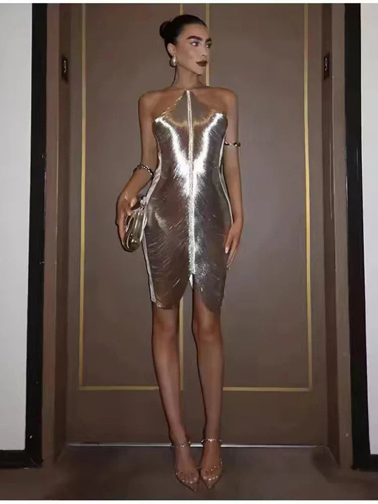 Sexy Backless Hanging Neck Tassel Mini Chic Slim Party Party Dress image 4