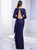 Backless Ruffled Sequined Party Dress image 6