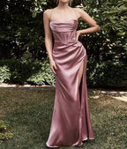 Backless Slit Suspender Formal Evening Dress Lace Up Green Party Dress image 12