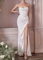 Backless Slit Suspender Formal Evening Dress Lace Up Green Party Dress image 13