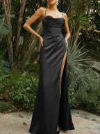 Backless Slit Suspender Formal Evening Dress Lace Up Green Party Dress image 6